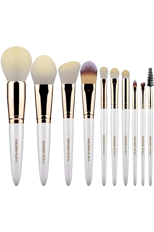 Conjunto de brochas de maquillaje cruelty-free y veganas para un aspecto impecable (Oro champán)