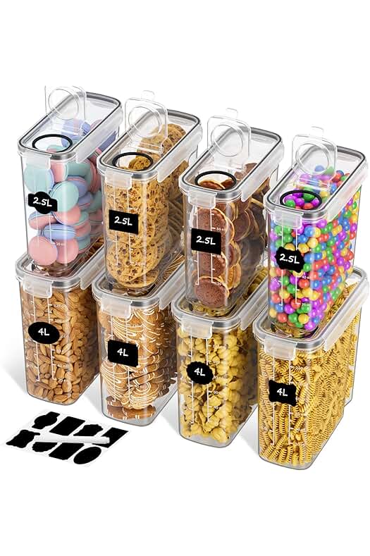 Conjunto de Contenedores de Cocina de Plástico para Almacenamiento de Alimentos