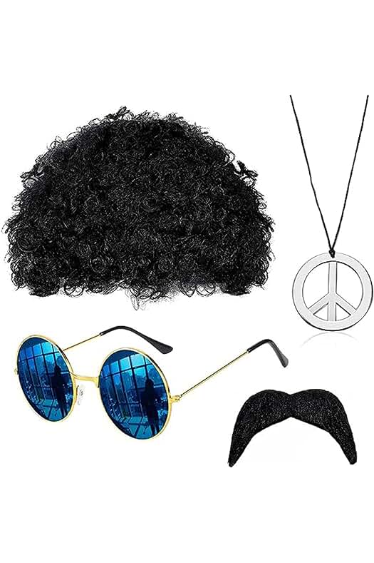 Conjunto de Disfraces de Hippies - Ropa y Accesorios para Fiestas Temáticas Retro de los 50/60/70s.