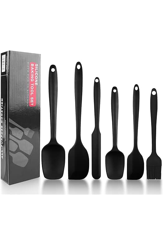 Conjunto de espátulas de silicona para cocina: duraderas, antiadherentes y resistentes al calor.