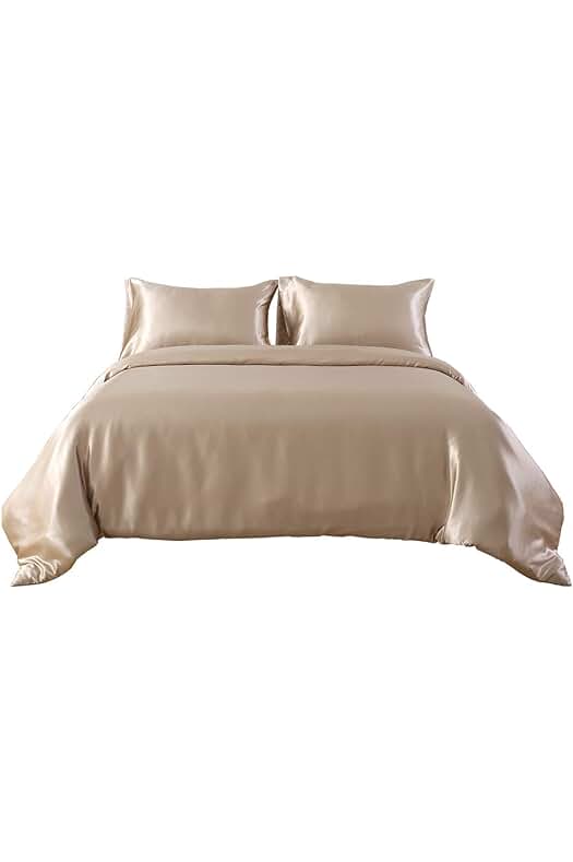 Conjunto de funda nórdica de satén de seda - Juego de ropa de cama elegante y suave.
