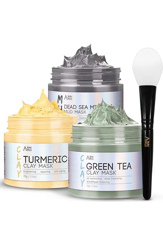 Conjunto de Mascarillas Faciales Naturales para una Limpieza Profunda y una Piel Hidratada