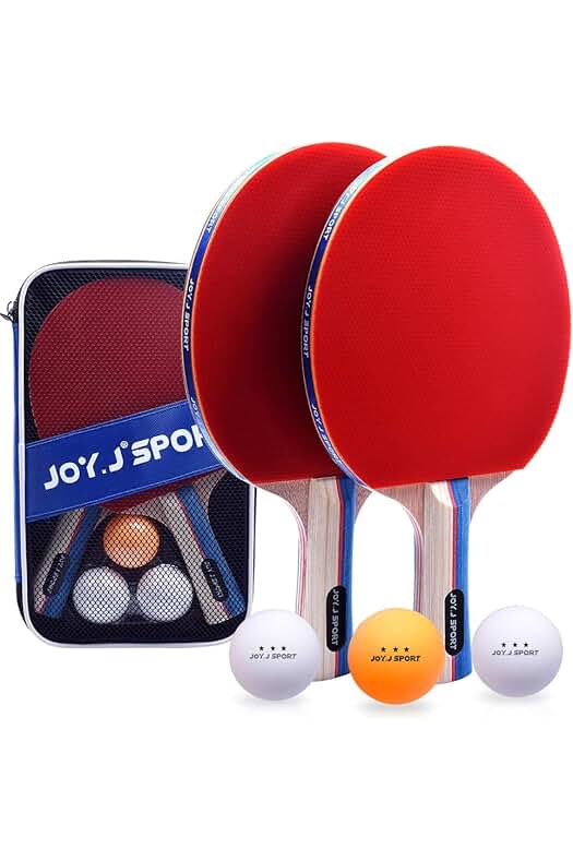 Conjunto de Palas y Pelotas de Ping Pong con Bolsa de Transporte, Set Profesional para Ping Pong.