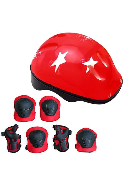 Conjunto de protección para niños: casco y almohadillas ajustables para bicicleta, monopatín y scooter.