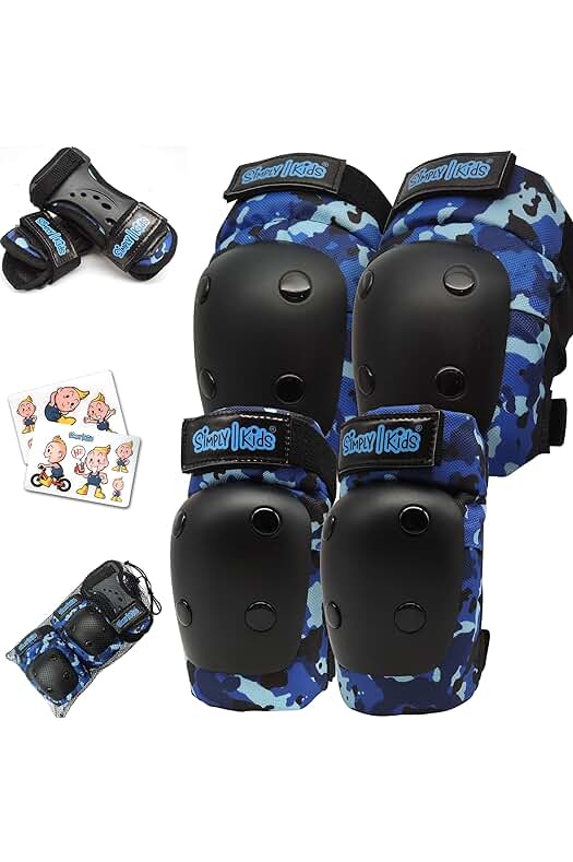 Conjunto de Protecciones para Patines Niño: Coderas, Rodilleras y Muñequeras para Patinaje y Ciclismo
