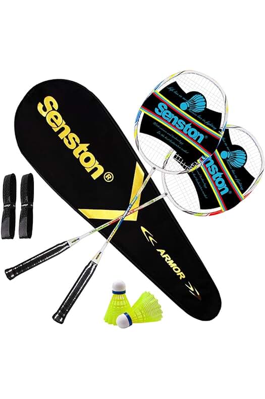 Conjunto de Raquetas de bádminton Senston, ligeras y deportivas, con aleación de carbono y accesorios incluidos