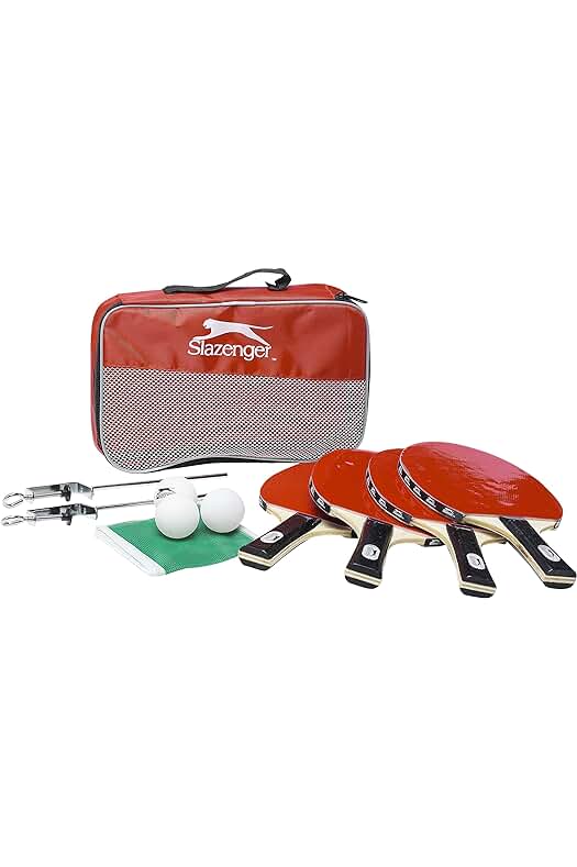 Conjunto de Raquetas de Tenis de Mesa Slazenger, Color Rojo, Tamaño 27 x 18 x 4 cm (22542)