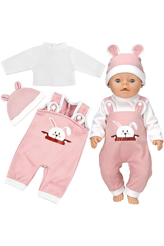 Conjunto de Ropa Adorable para Muñecas Bebés de 35-43 cm: Gorro y Pantalones de Manga Larga.