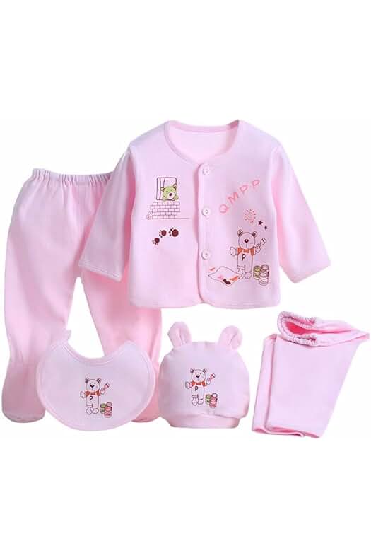Conjunto de ropa de algodón para recién nacido: suave, cómodo y adorable.