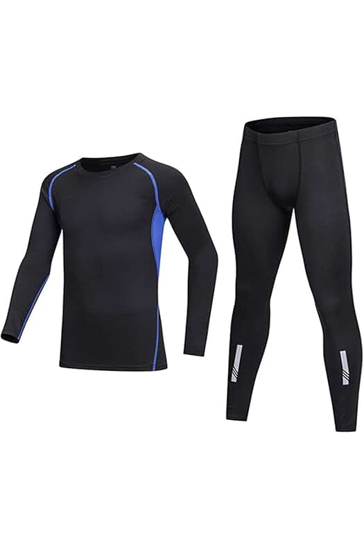 Conjunto de ropa interior deportiva para niños con manga larga y camiseta de compresión.