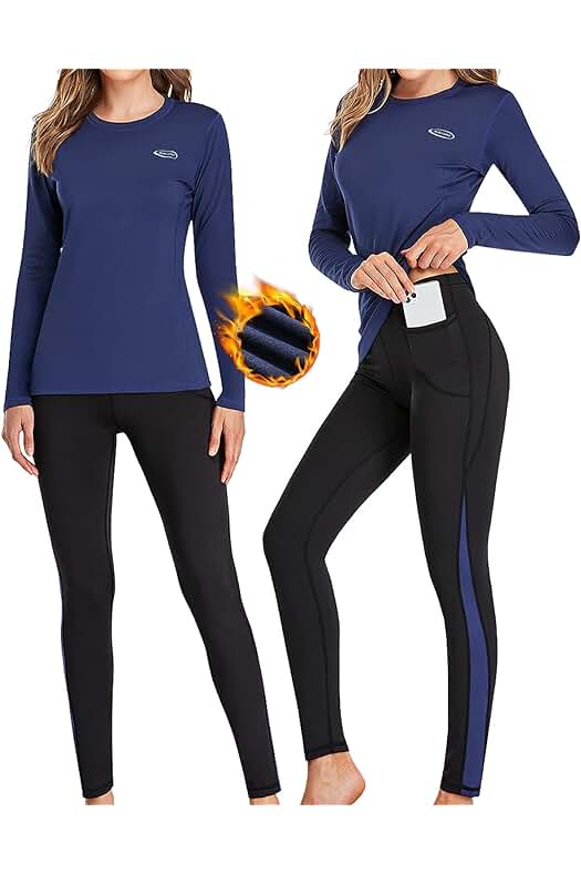 Conjunto de Ropa Interior Térmica para Mujer con Excelente Elasticidad y Diseño Deportivo.