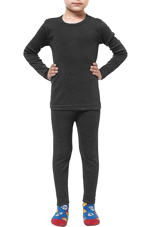 Conjunto de ropa térmica para niños: Parte inferior larga y camiseta de manga larga para invierno.