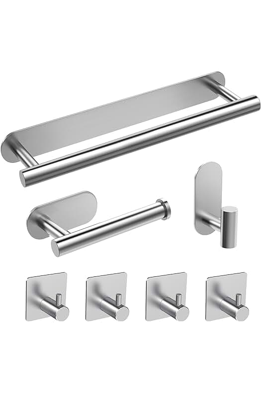 Conjunto de Toalleros de Baño sin Taladro en Acero Inoxidable 304 - 7 Piezas