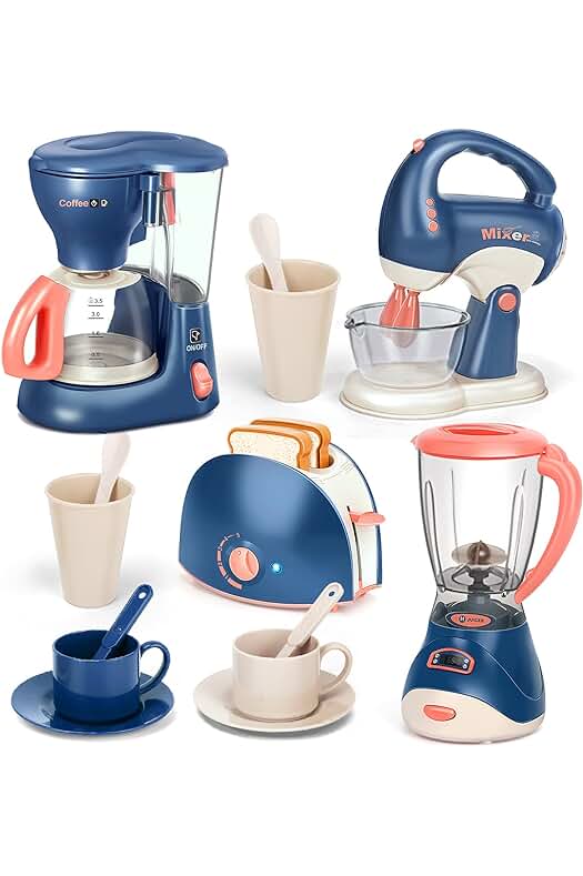 Conjunto de Utensilios de Cocina Infantil: Set Completo de Electrodomésticos de Juguete para Niños