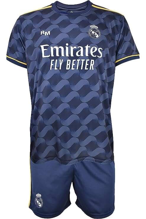 Conjunto Niño Real Madrid Temporada 2023-2024 - Réplica Oficial con Licencia - Segunda Equipación