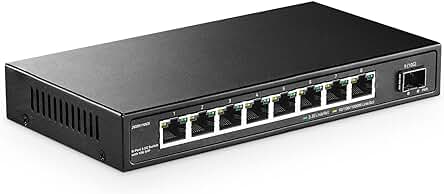 Conmutador de Red 2.5G de 8 Puertos con 10G SFP, 8 Puertos 2.5GBASE-T, Plug&Play sin Ventilador