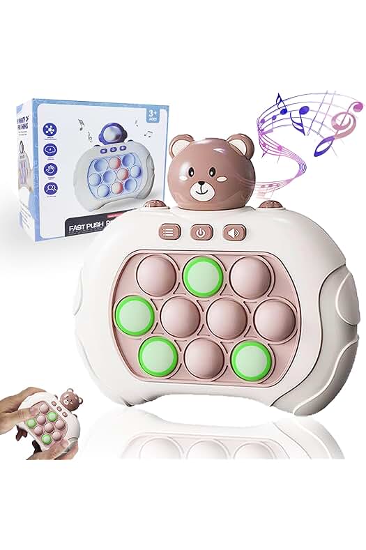 Consola de Juego Fidget Push Pop Electrónico con Luces - Oso