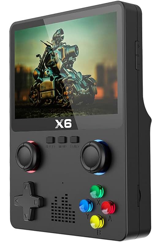 Consola de juegos portátil retro X6: más de 10000 juegos integrados, pantalla IPS de 3,5 pulgadas.