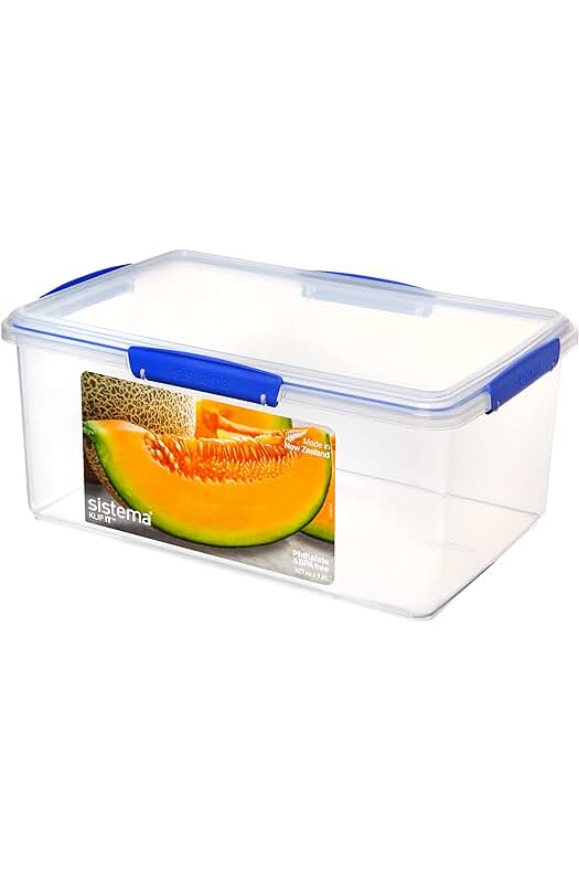 Contenedor hermético de alimentos KLIP IT | 9,6 L | Plástico sin BPA | Apilable y refrigerador/congelador