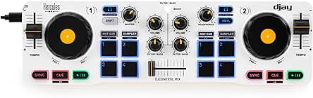 Controladora de DJ Bluetooth para Smartphones – Hercules DJControl Mix – 2 Decks – djay App.