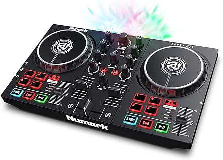 Controladora DJ Numark Party Mix II - Mesa de mezclas con luces y Serato DJ Lite.