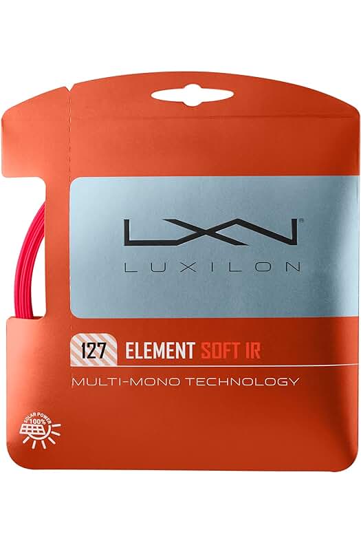 Cordaje de tenis Wilson Luxilon Element IR Soft, duradero y de alta calidad.