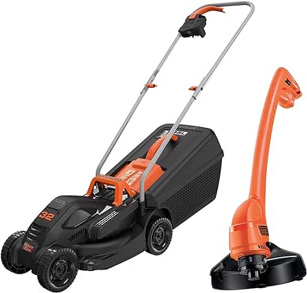 Cortacésped eléctrico BLACK+DECKER BEMW351GL2: Potente, eficiente y con desbrozadora incluida.