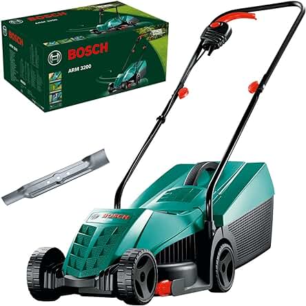 Cortacésped eléctrico Bosch ARM 3200, potente y eficiente.