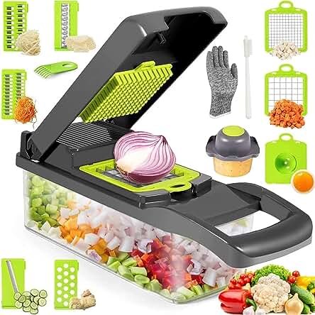 Cortador de Verduras Multifuncional, Herramienta de Cocina Versátil para Cortar y Picar Ingredientes