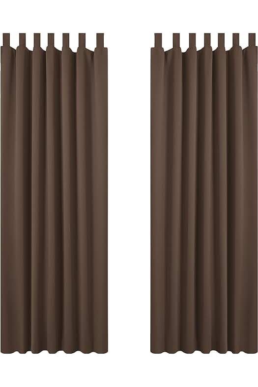 Cortinas Opacas Aislantes Térmicas para Dormitorio - Pack de 2 - Marrón 140 x 290 cm.