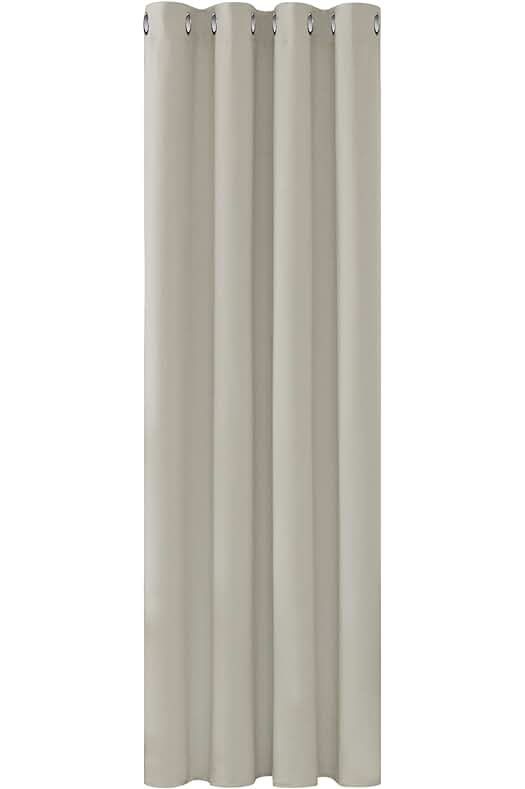 Cortinas Térmicas Opacas para Dormitorio - Deconovo Cortinas Modernas con Ojales, Beige Claro, 1 Pieza.