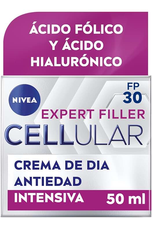 Crema antiarrugas con ácido hialurónico y efecto rellenador 24 horas - NIVEA Hyaluron Cellular Expert Filler
