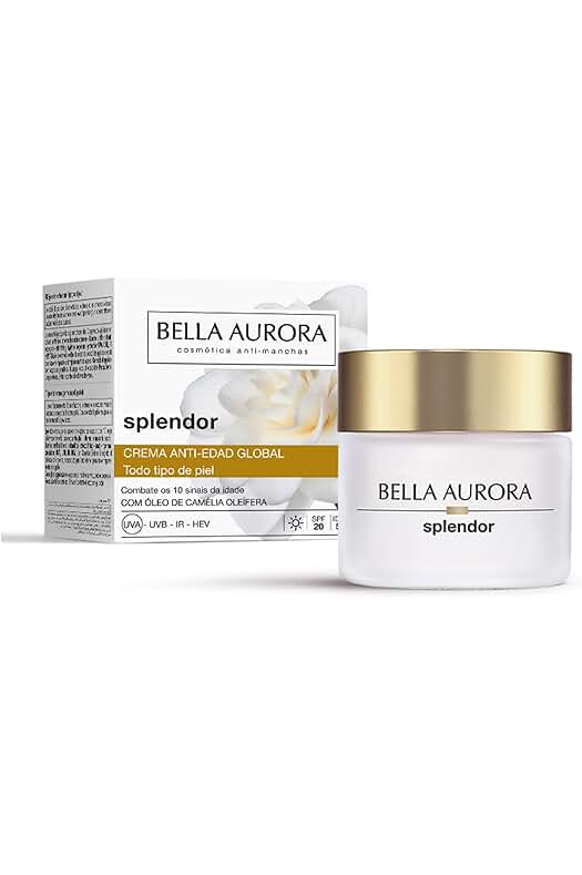Crema facial antiedad Bella Aurora Splendor 10, 50 ml | Antiarrugas y antimanchas SPF 20.