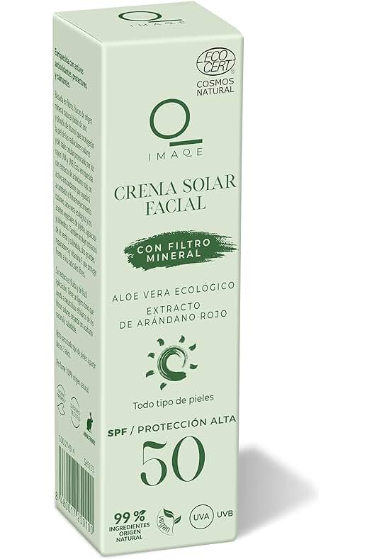 Crema Facial de Protección Solar con Filtro Mineral SPF 50 - Tubo de 50 ml