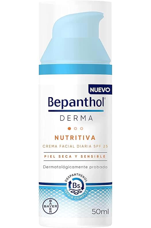 Crema facial hidratante SPF25 para piel seca y sensible de Bepanthol Derma Nutritiva