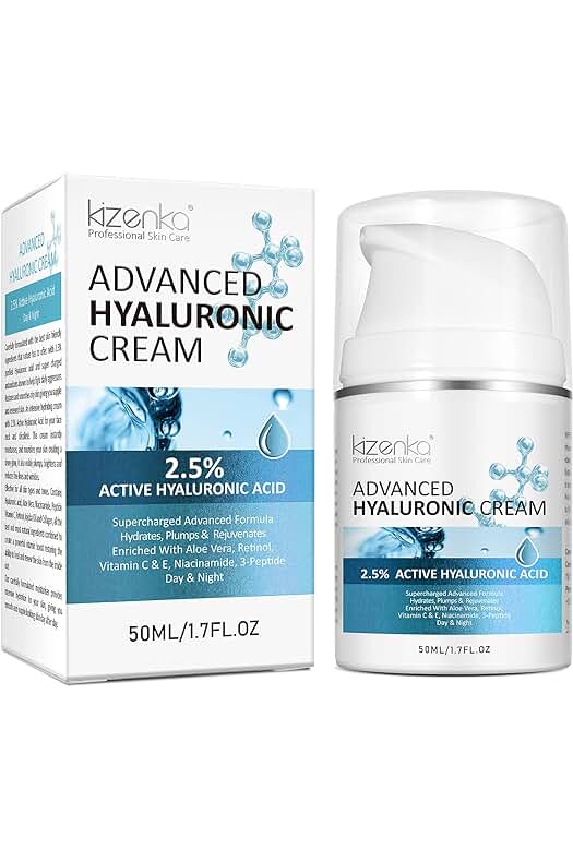 Crema Hidratante Facial con Ácido Hialurónico - Cuidado Antienvejecimiento para Rostro y Cuello