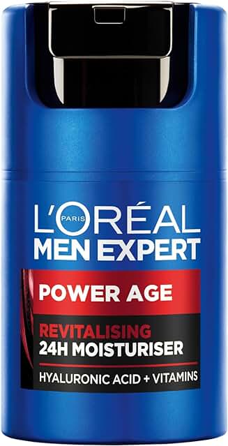 Crema hidratante para hombre con ácido hialurónico antienvejecimiento.