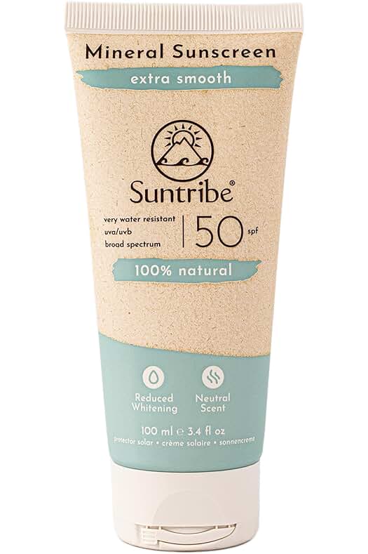Crema Solar Mineral Deporte SPF 50 Suntribe - 100 ml, Ecológica y Segura para la Piel.