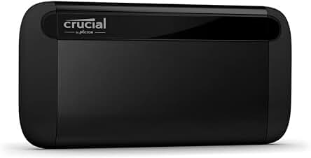 Crucial X8 SSD Portátil 2TB - Velocidad de transferencia de hasta 1050MB/s - Compatible con PC y Mac - Unidad de Estado Sólido Externa USB 3.2 - CT2000X8SSD9