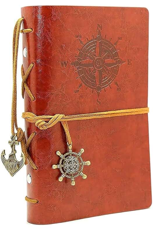 Cuaderno de Viaje Retro de Cuero PU A6 - Marrón (130x185mm)