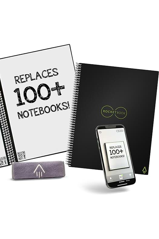 Cuaderno Inteligente Rocketbook Core - Reutilizable, Digital y Planificador Semanal A4