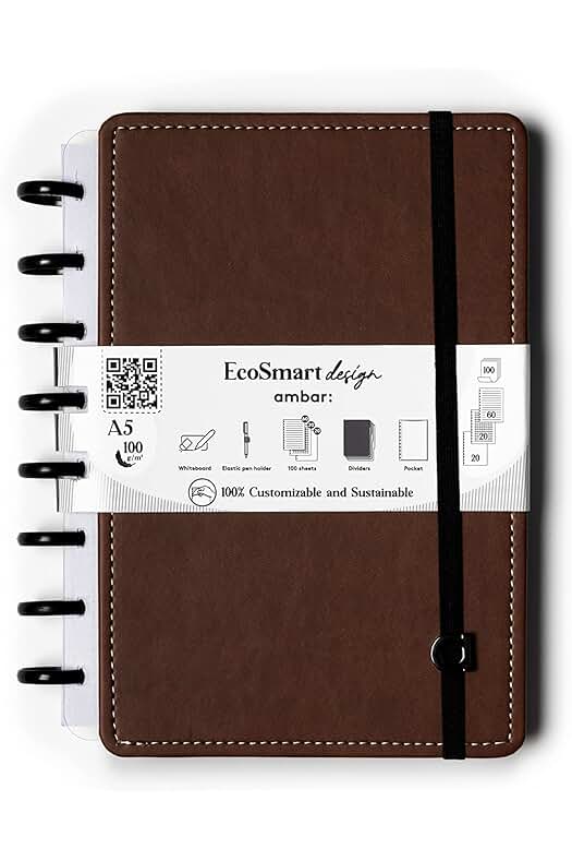 Cuaderno Marrón EcoSmart A5 PU 100 Hojas 100g ClassroomMates - Ambar