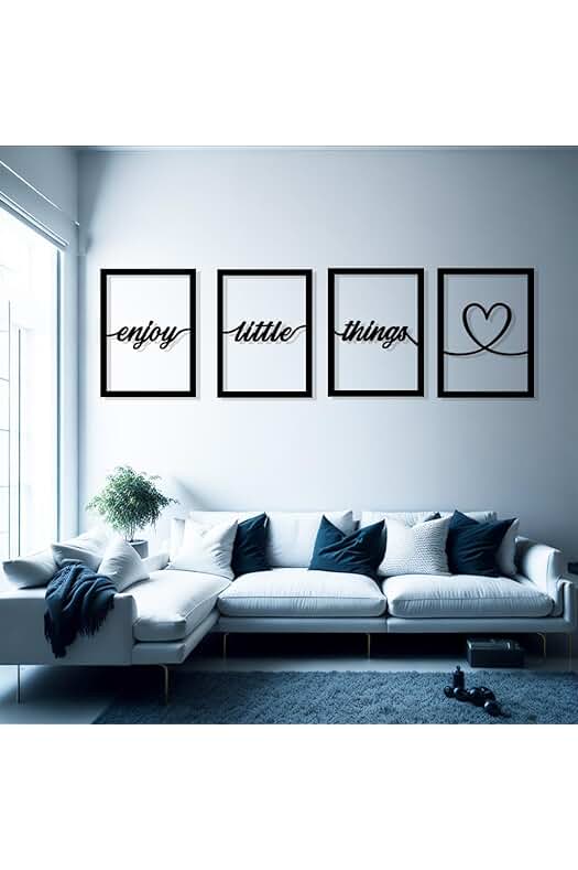Cuadro 4 Paneles Modernos | Decoración de Pared para Habitación, Salón y Hogar (Modelo Enjoy)