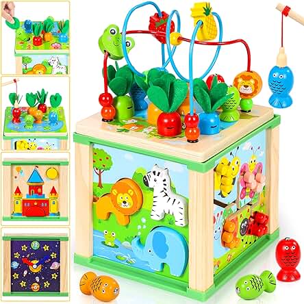 Cubo de Actividades Montessori para Bebés - Juguetes Educativos para Niños de 1-2 Años.