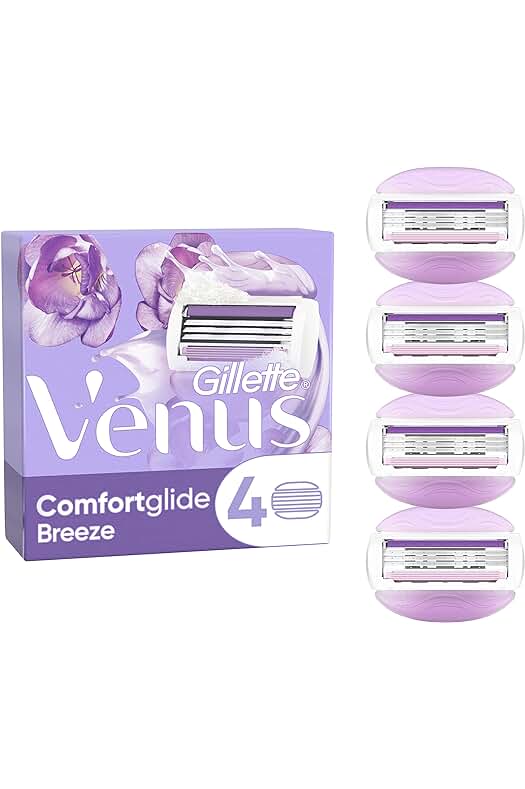 Cuchillas de Afeitar Venus ComfortGlide Breeze para Mujeres - Paquete de 4 Cuchillas de Recambio.