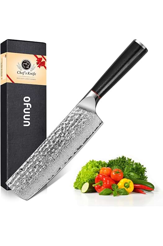 Cuchillo Nakiri Damasco: Corta con precisión y estilo con nuestro exclusivo cuchillo japonés de acero Damasco.