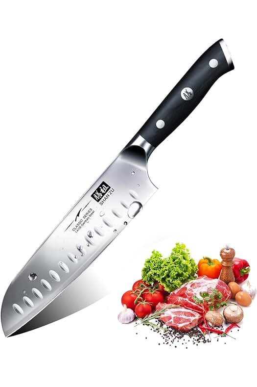 Cuchillo Santoku de Acero Inoxidable Alemán 1.4116 con Mango de Madera Pakka