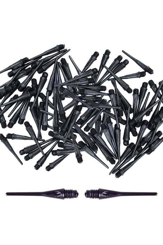 Dardos de Punta de Plástico Profesionales - Set de 100 Piezas de Dardos Negros