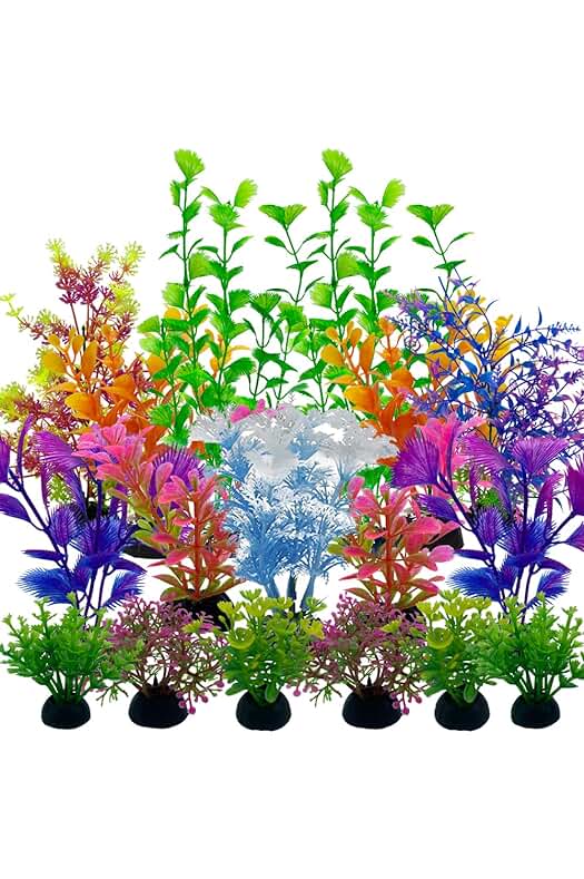 Decoración de pecera con plantas acuáticas artificiales de alta calidad, conjunto de 23 piezas.