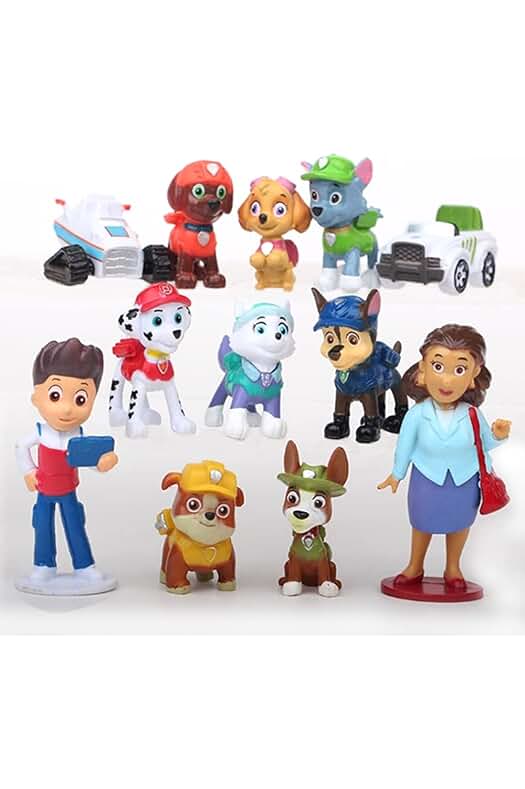 Decoración para Tartas de Patrulla Canina: Conjunto de 12 Figuras de Juguete para Fiestas de Cumpleaños Niños.